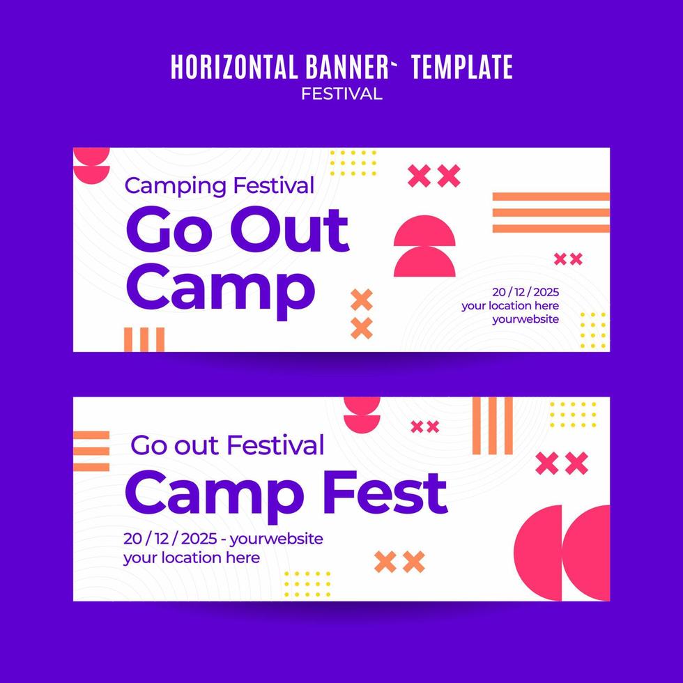 Festival Web Banner for Social Media Horizontal Poster, banner, space area and background vector