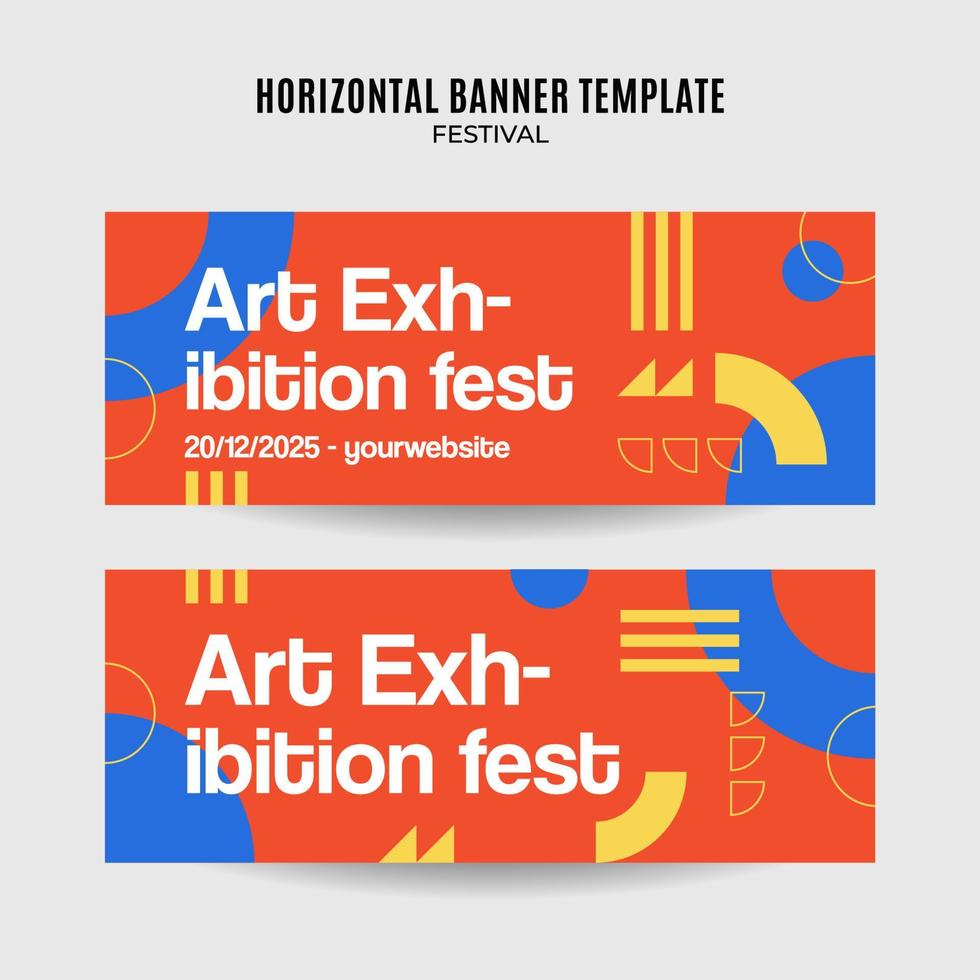 Festival Web Banner for Social Media Horizontal Poster, banner, space area and background vector