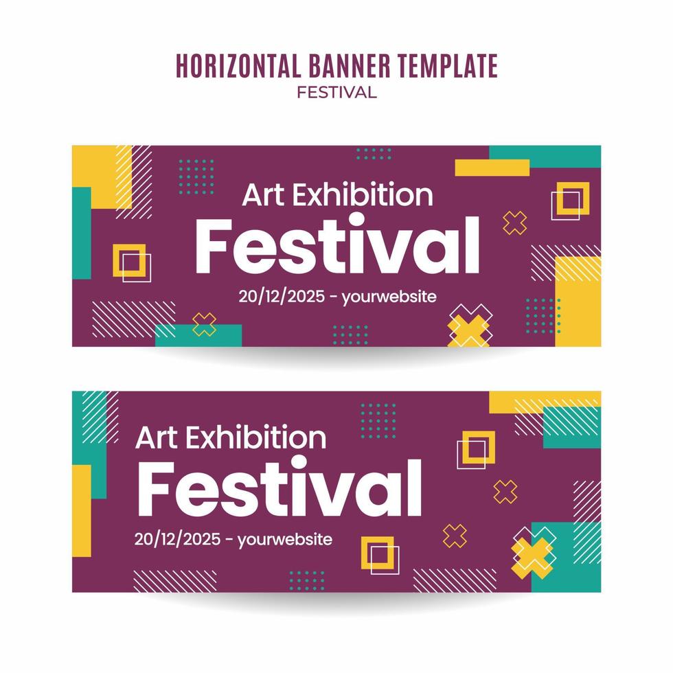 Festival Web Banner for Social Media Horizontal Poster, banner, space area and background vector