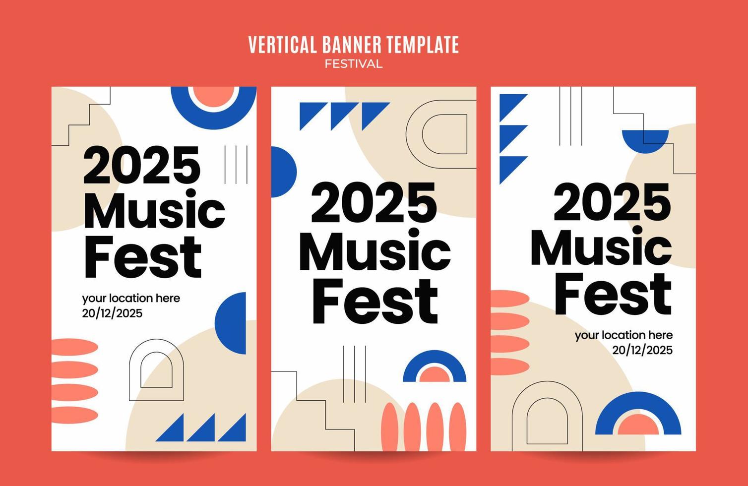 Festival Web Banner for Social Media Vertical Poster, banner, space area and background vector