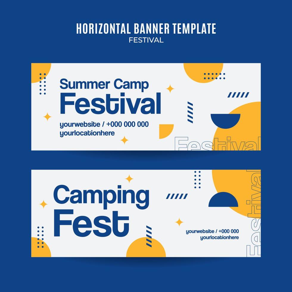 Festival Web Banner for Social Media Horizontal Poster, banner, space area and background vector