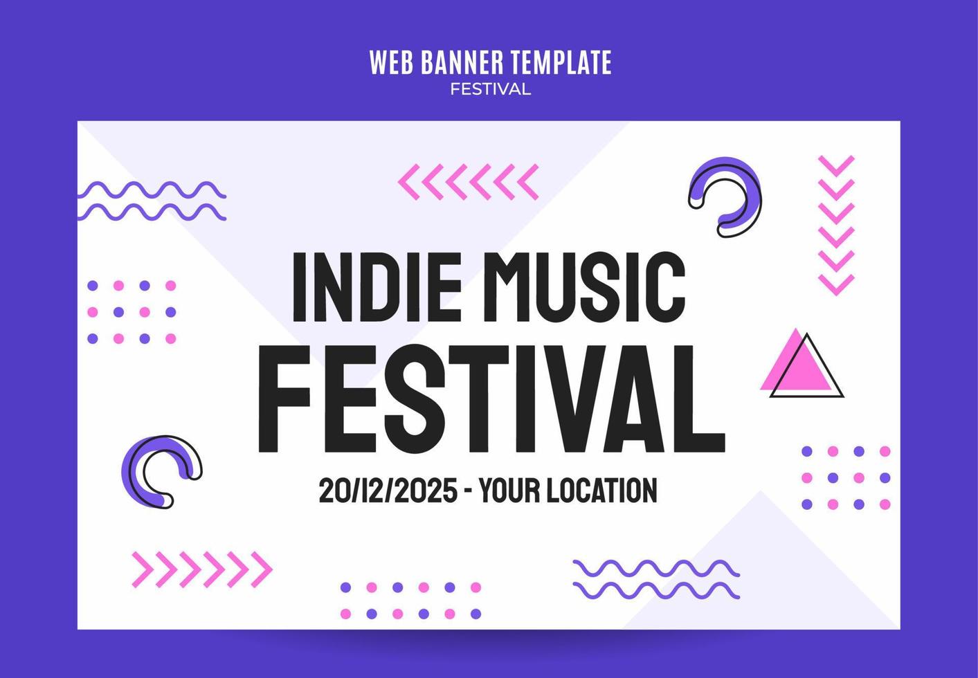 banner web del festival para póster de medios sociales, banner, área espacial y fondo vector