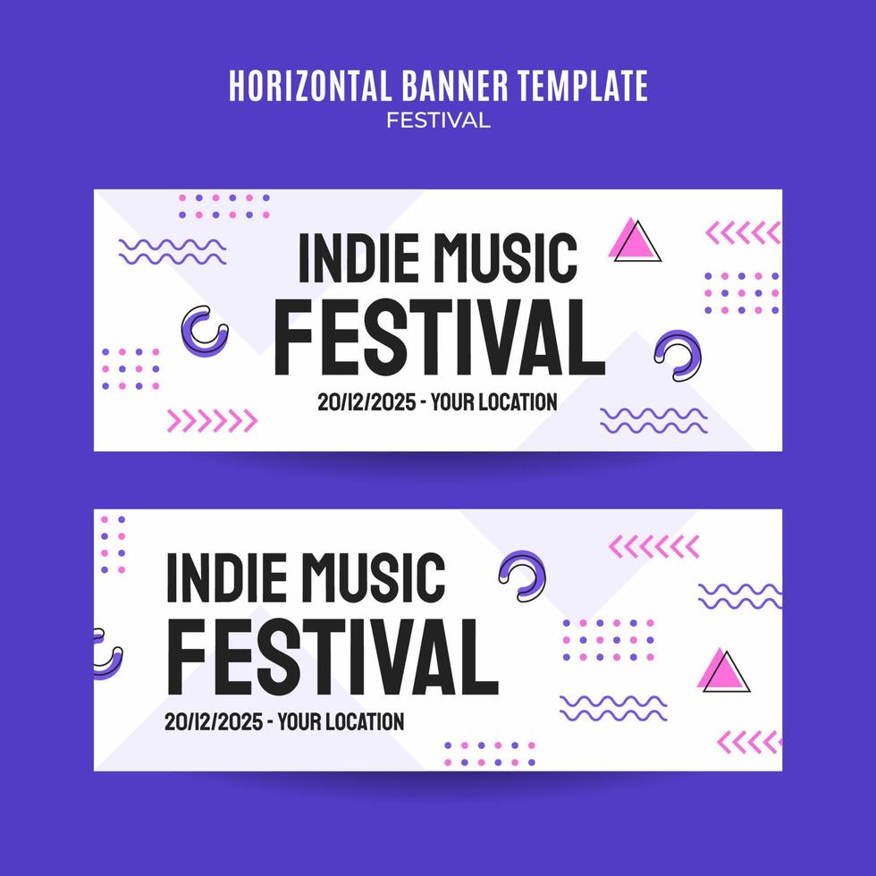 Festival Web Banner for Social Media Horizontal Poster, banner, space area and background vector