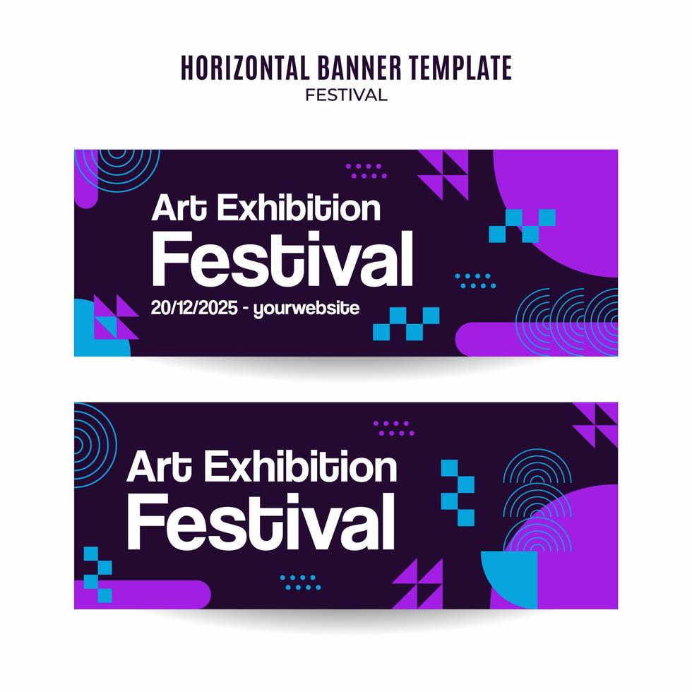 Festival Web Banner for Social Media Horizontal Poster, banner, space area and background vector