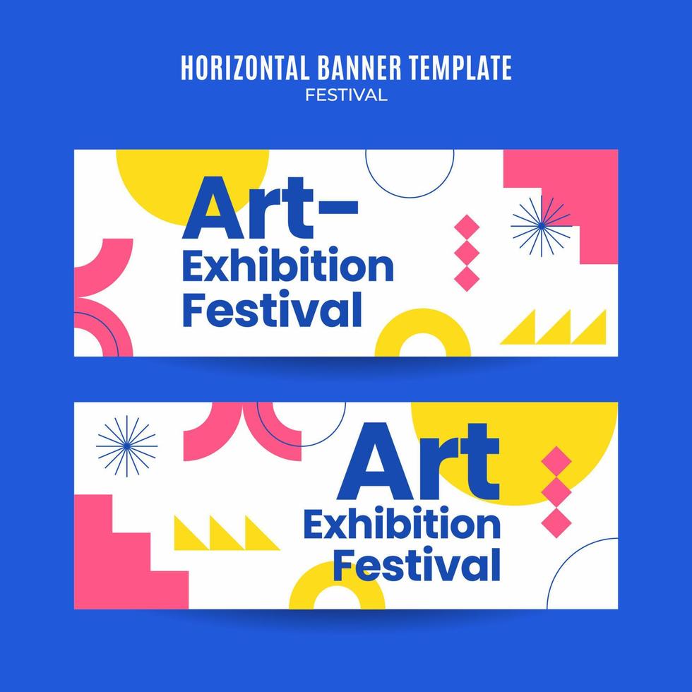 Festival Web Banner for Social Media Horizontal Poster, banner, space area and background vector