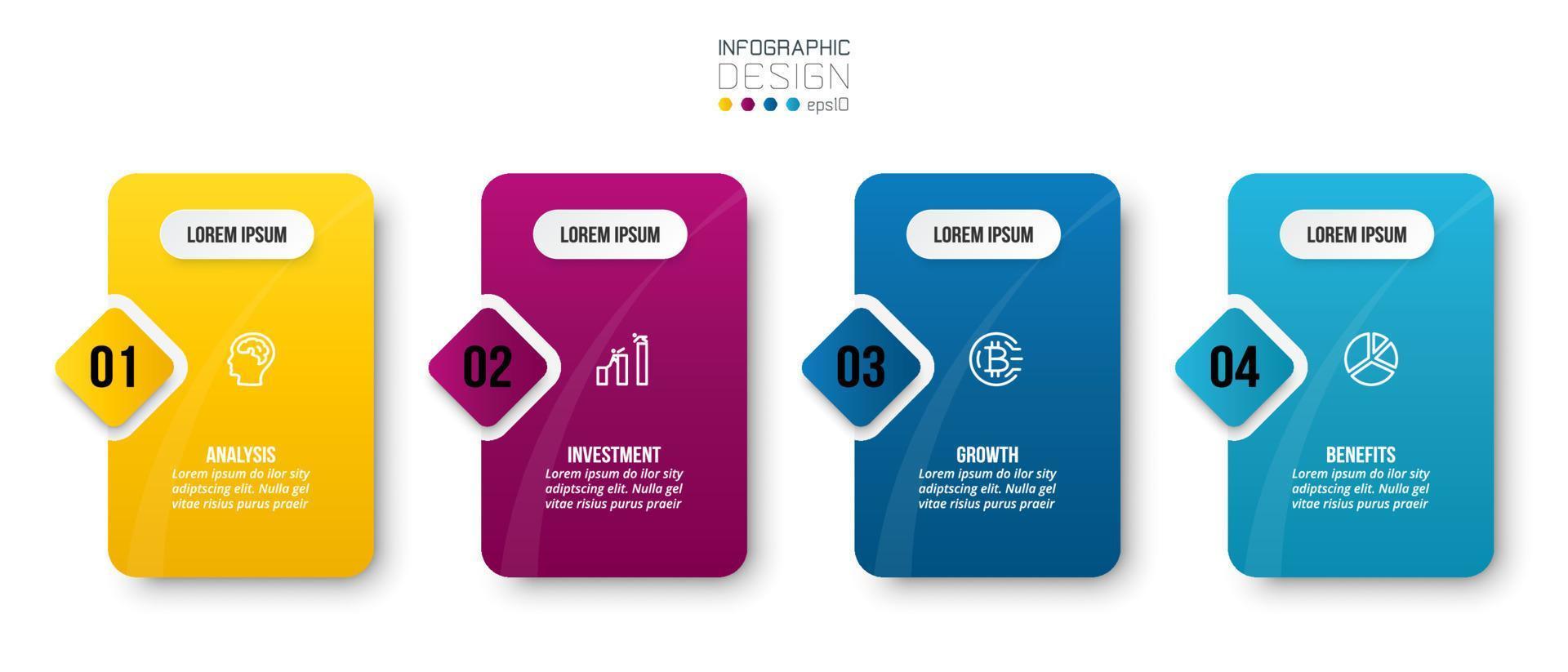 Infographic template business concept with step. vector