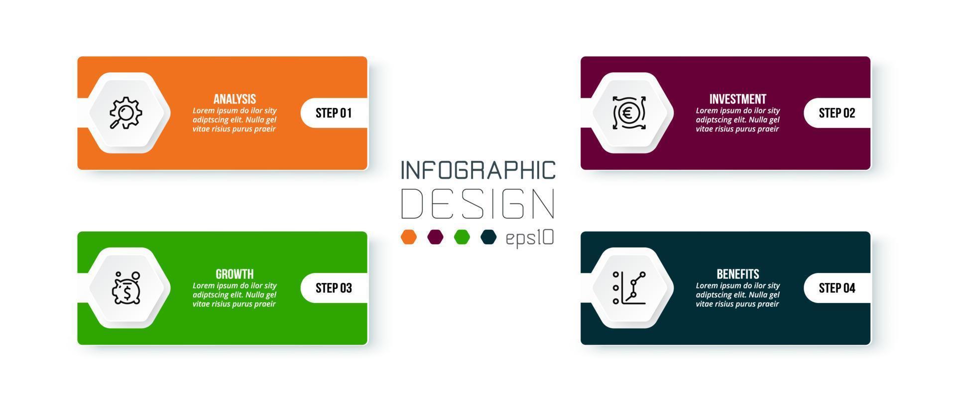 Infographic template business concept with diagram. vector