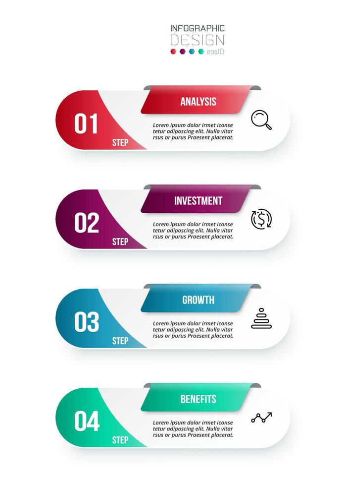 Infographic template business concept with workflow. vector