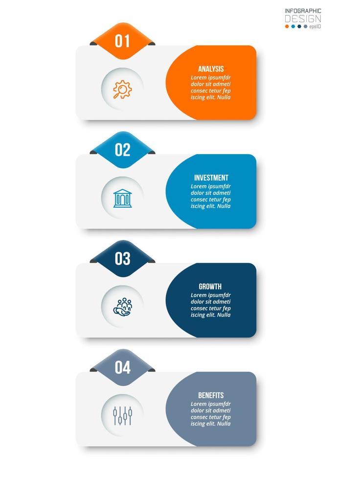 Infographic template business concept with workflow. vector