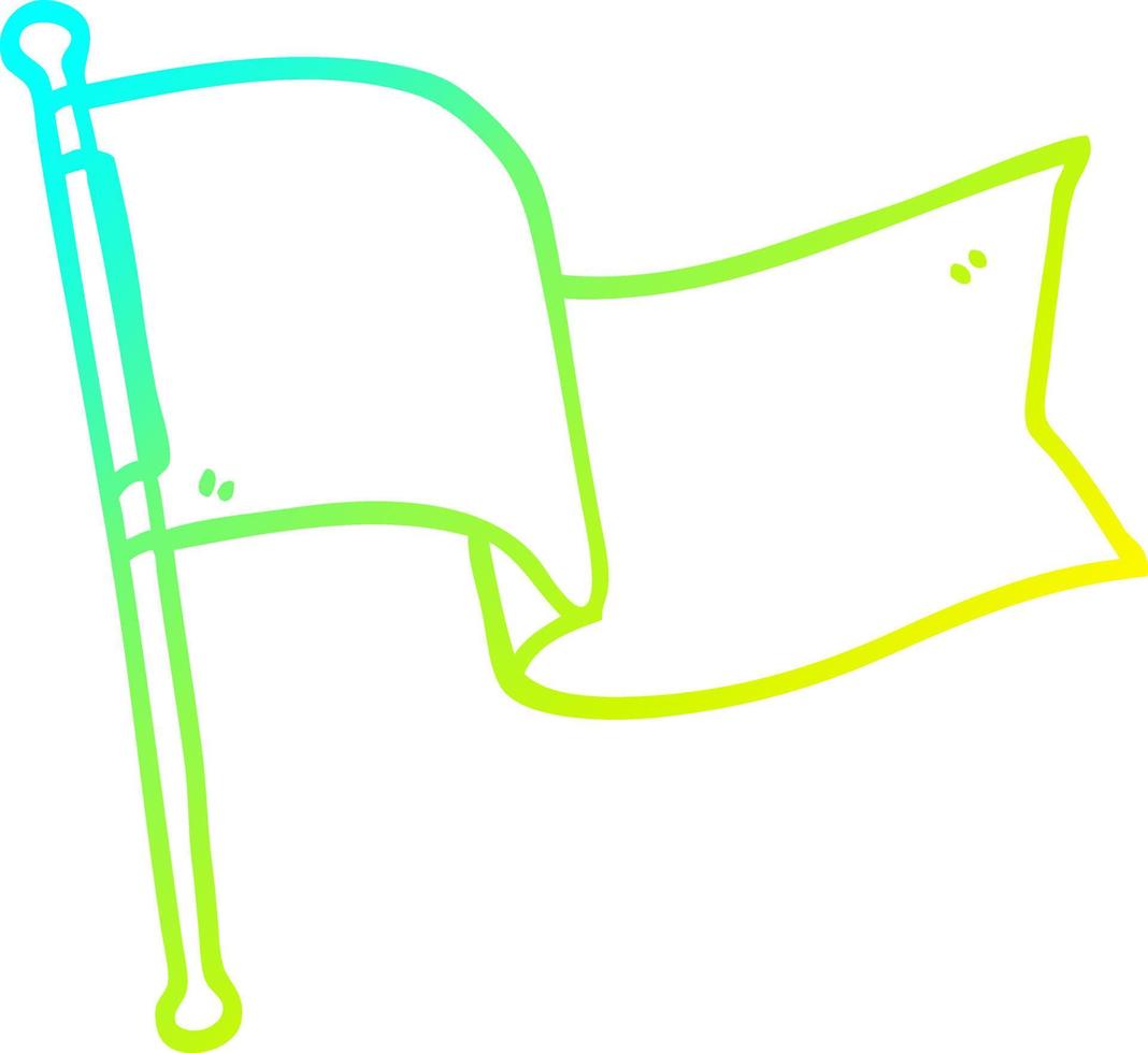 línea de gradiente frío dibujo dibujos animados bandera blanca ondeando vector