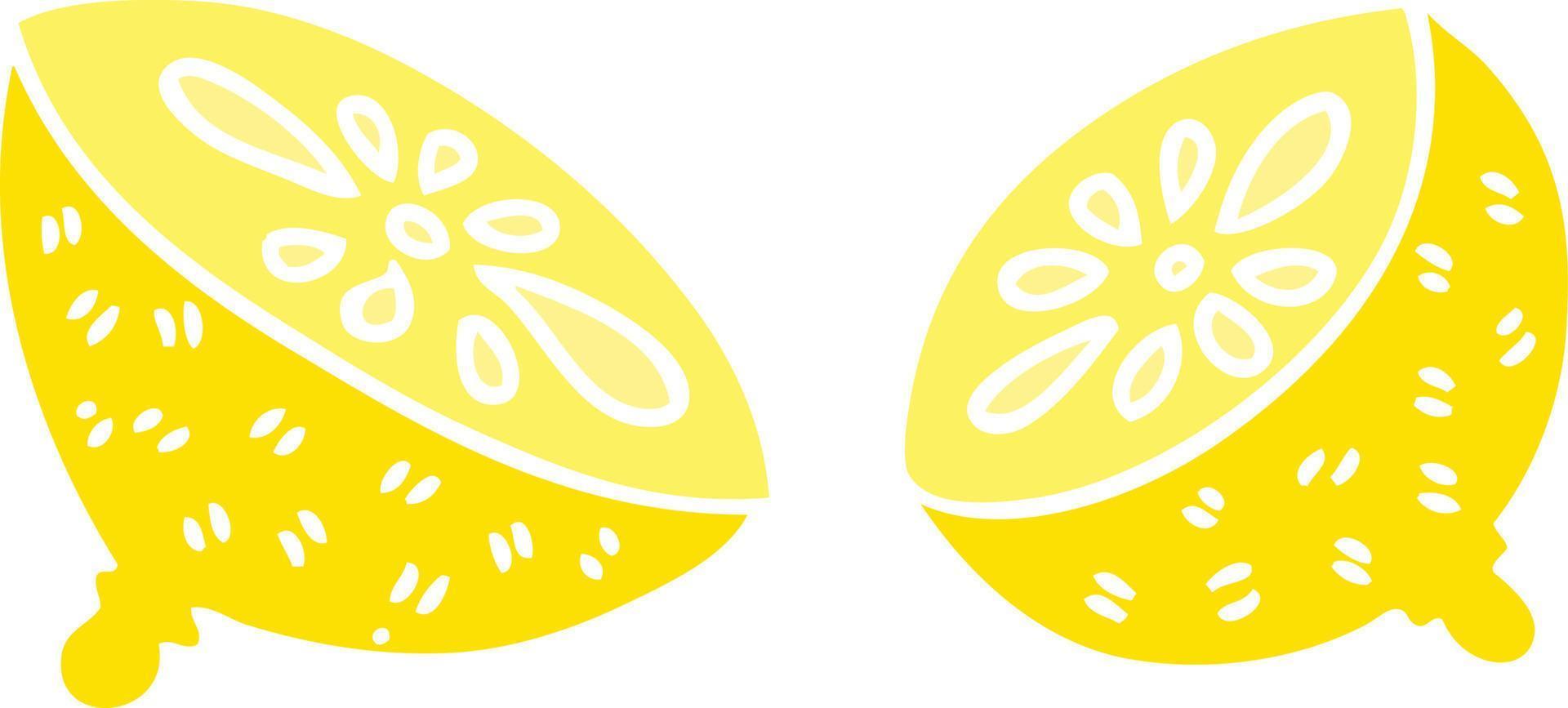 quirky hand drawn cartoon lemon vector