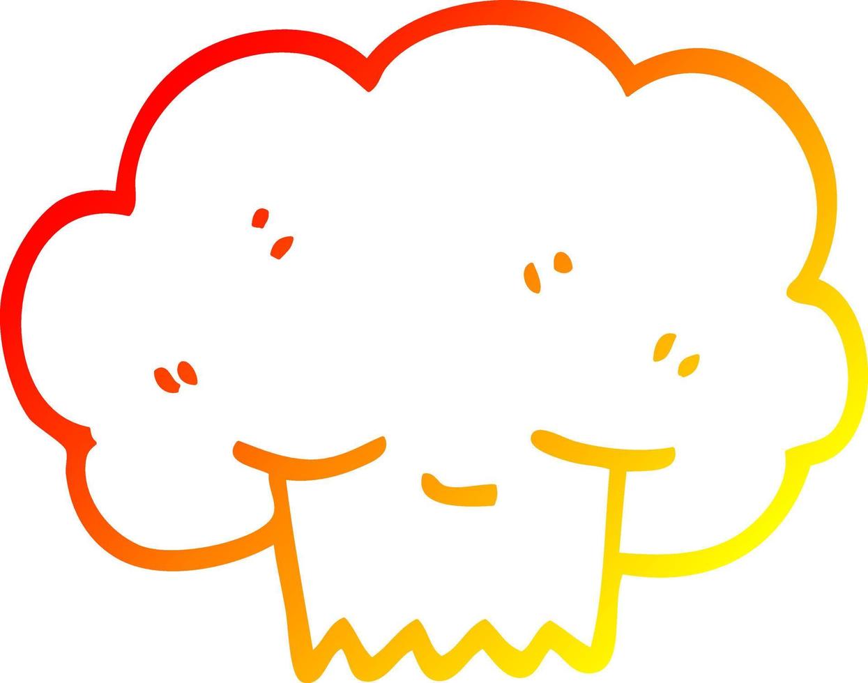 warm gradient line drawing cartoon explosion cloud vector