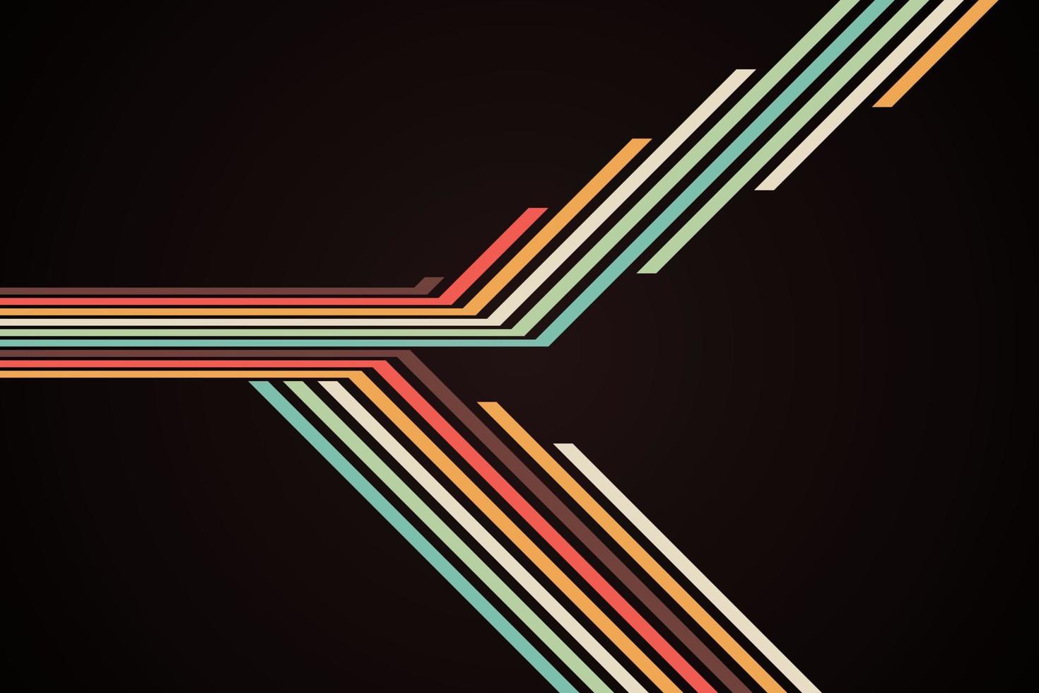 abstract simple colorful striped lines in retro style vector