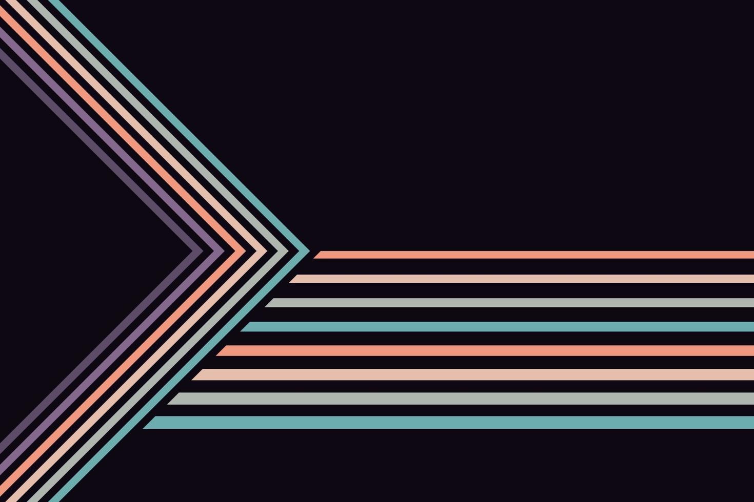 líneas de rayas coloridas simples abstractas en estilo retro vector