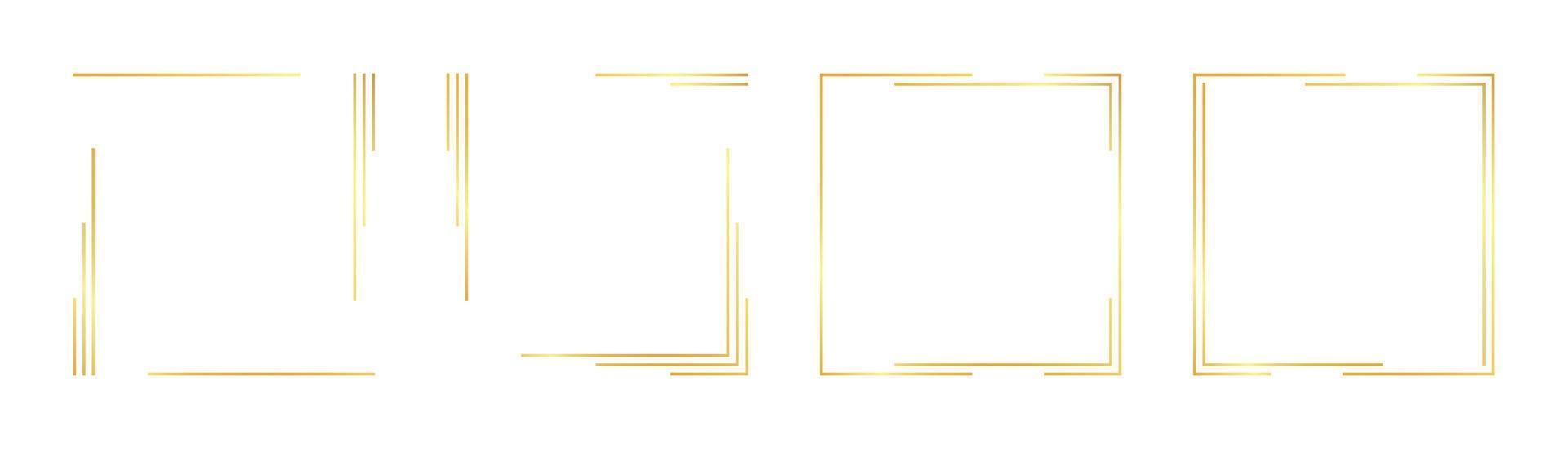 square gold frame vector