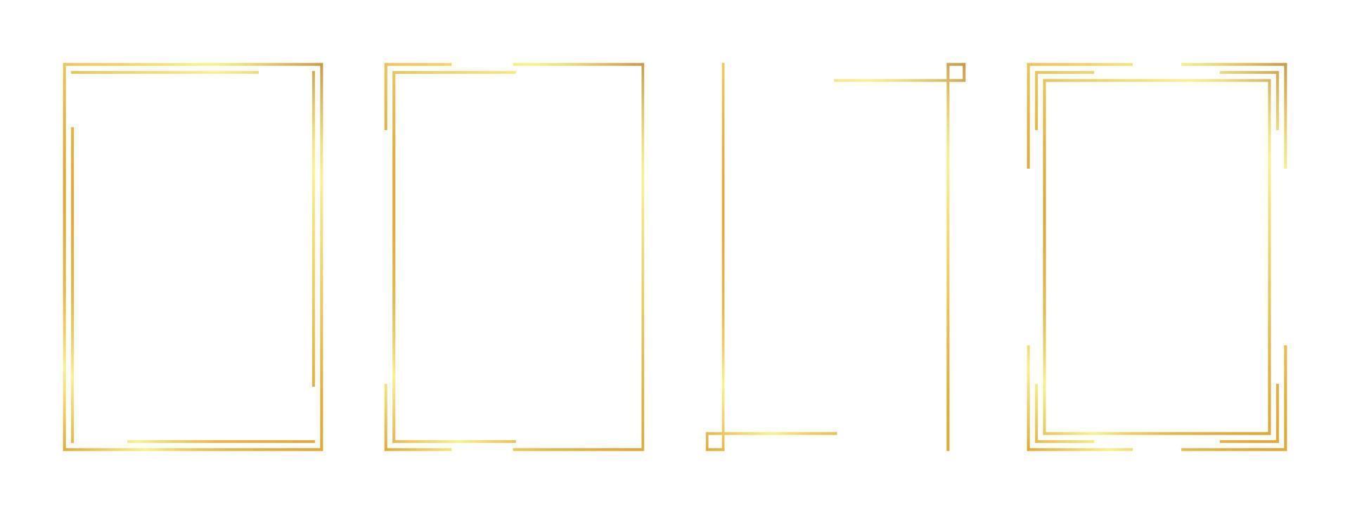 rectangle gold frame vector