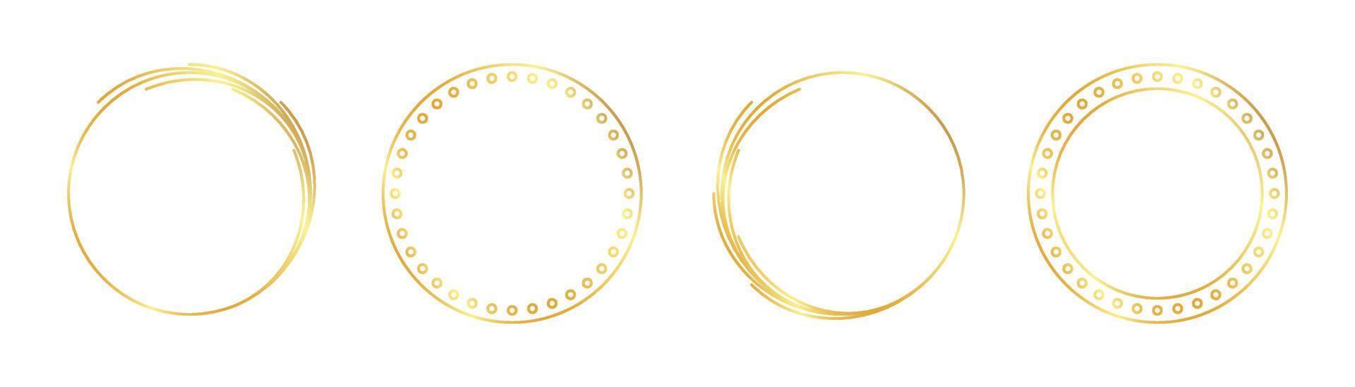 circle gold frame vector