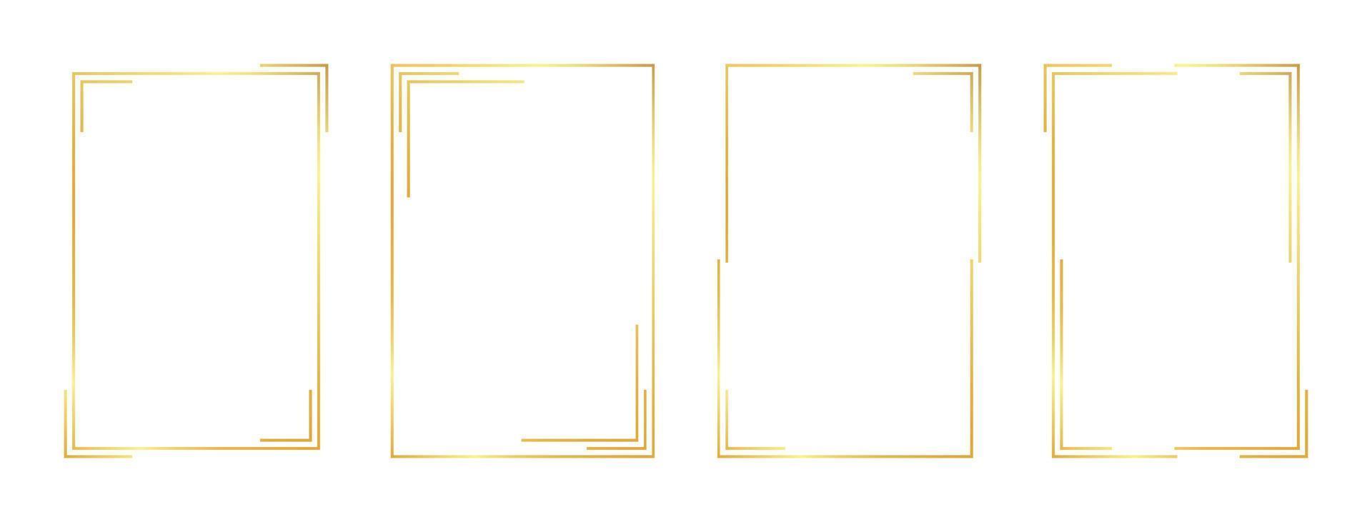 rectangle gold frame vector