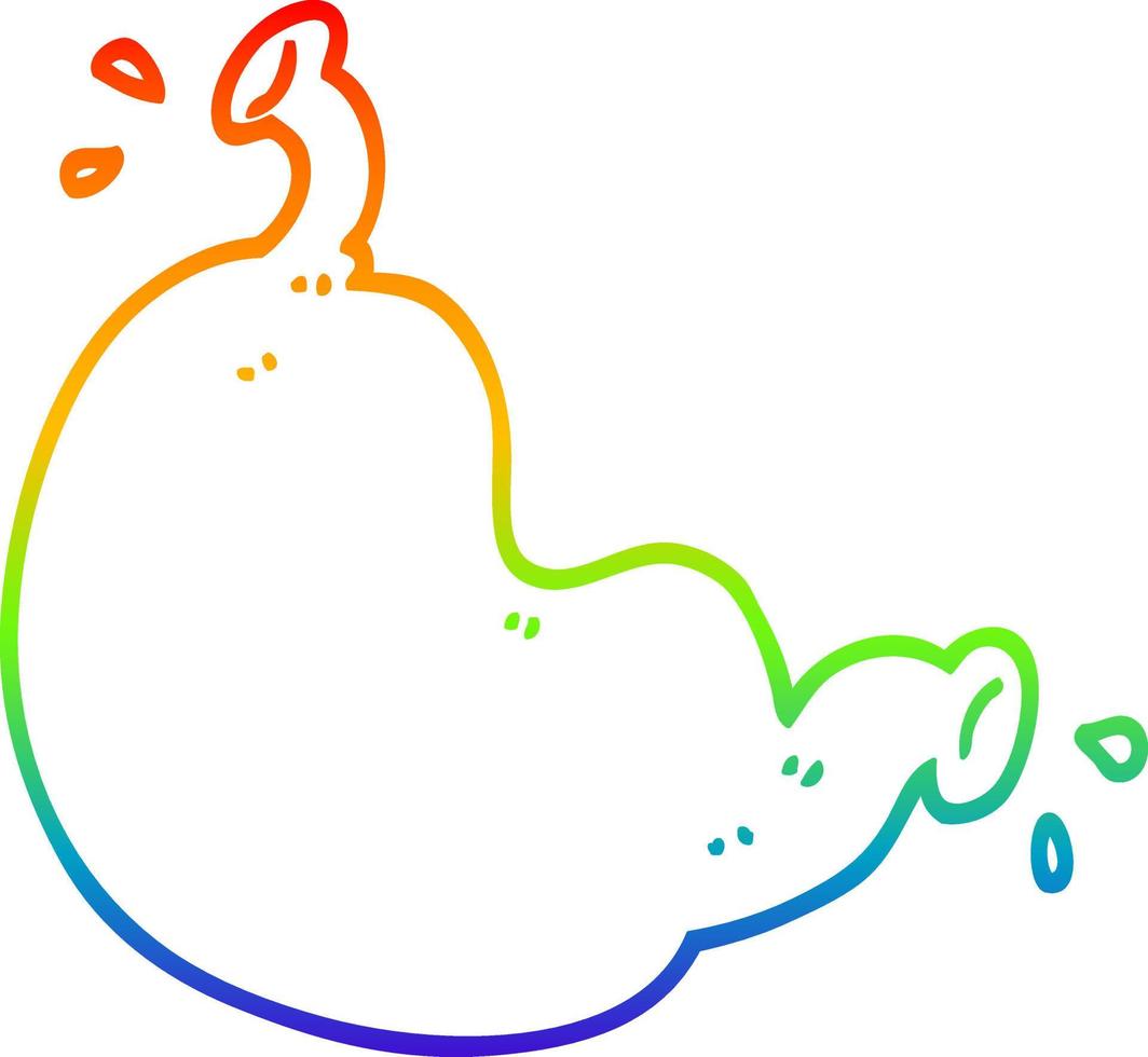 rainbow gradient line drawing cartoon organ vector