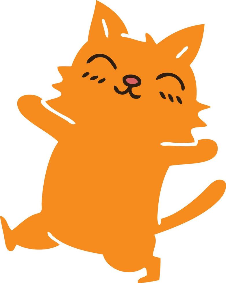 peculiar gato de dibujos animados dibujados a mano vector