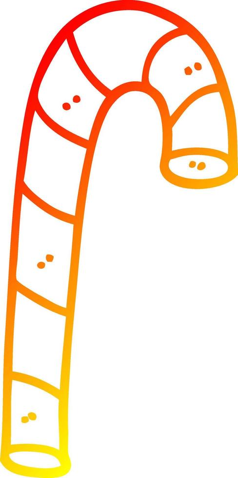 warm gradient line drawing cartoon pink candy cane vector