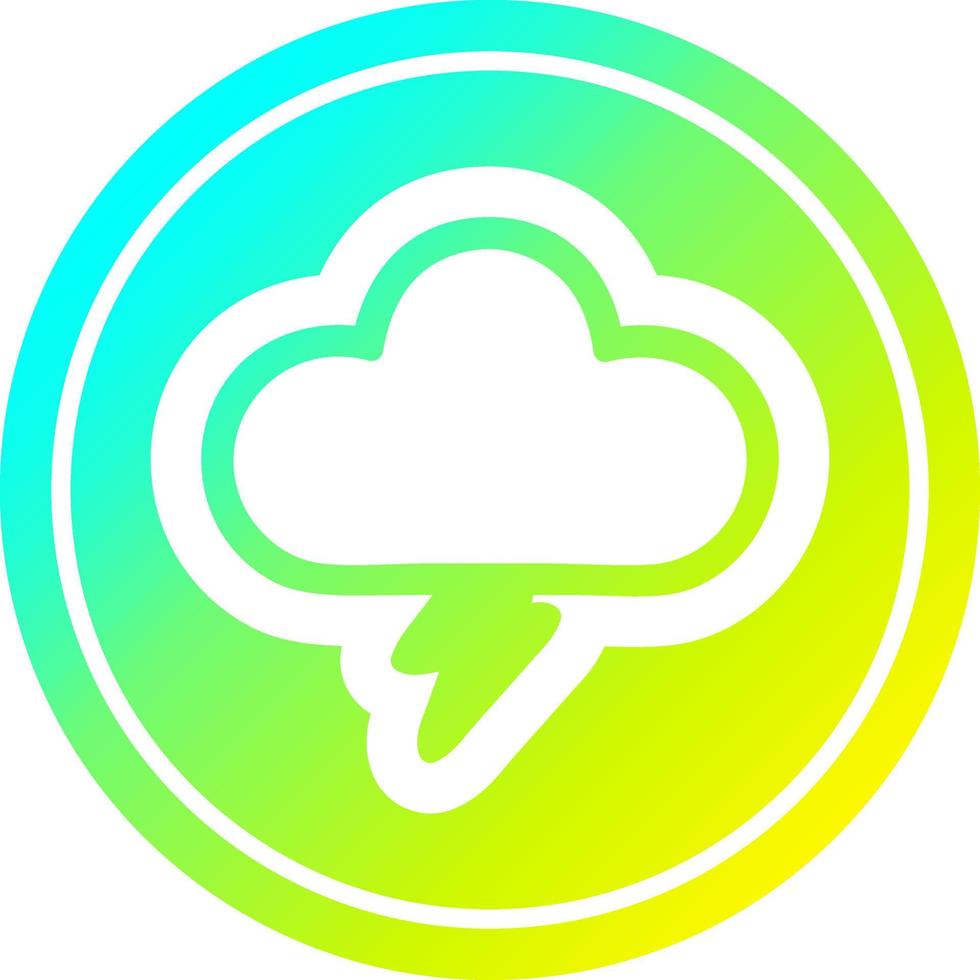 storm cloud circular in cold gradient spectrum vector
