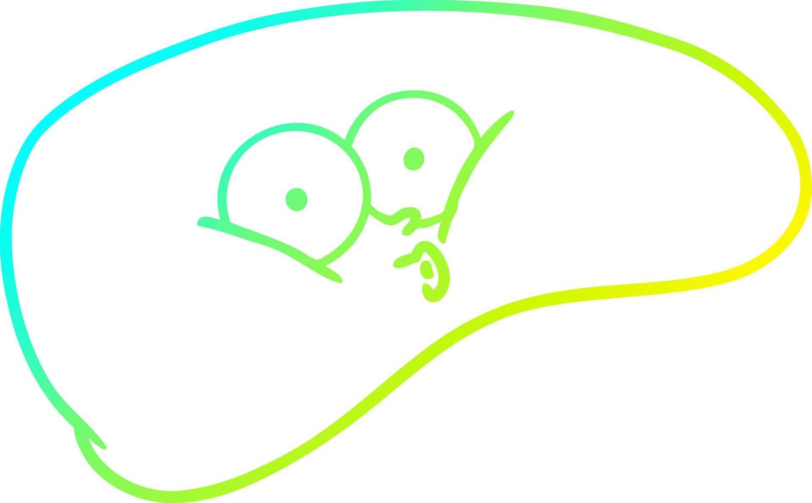 cold gradient line drawing cartoon liver vector
