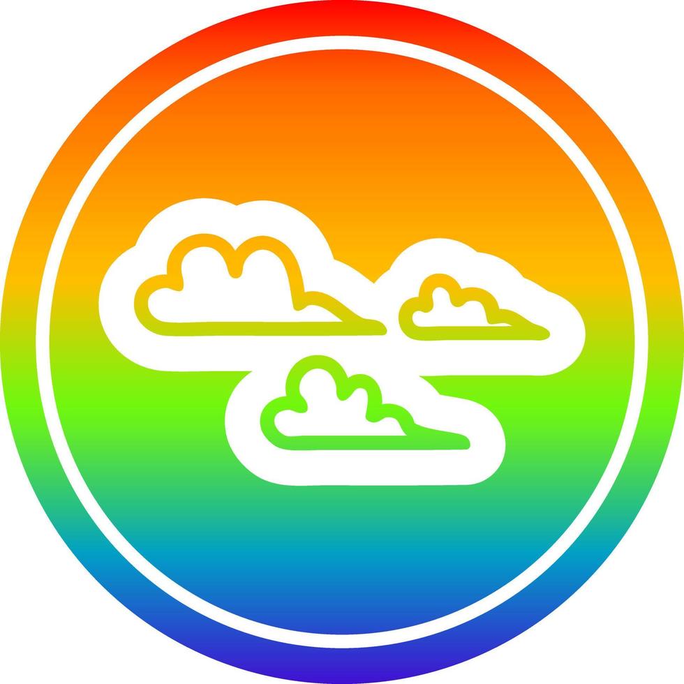 weather cloud circular in rainbow spectrum vector