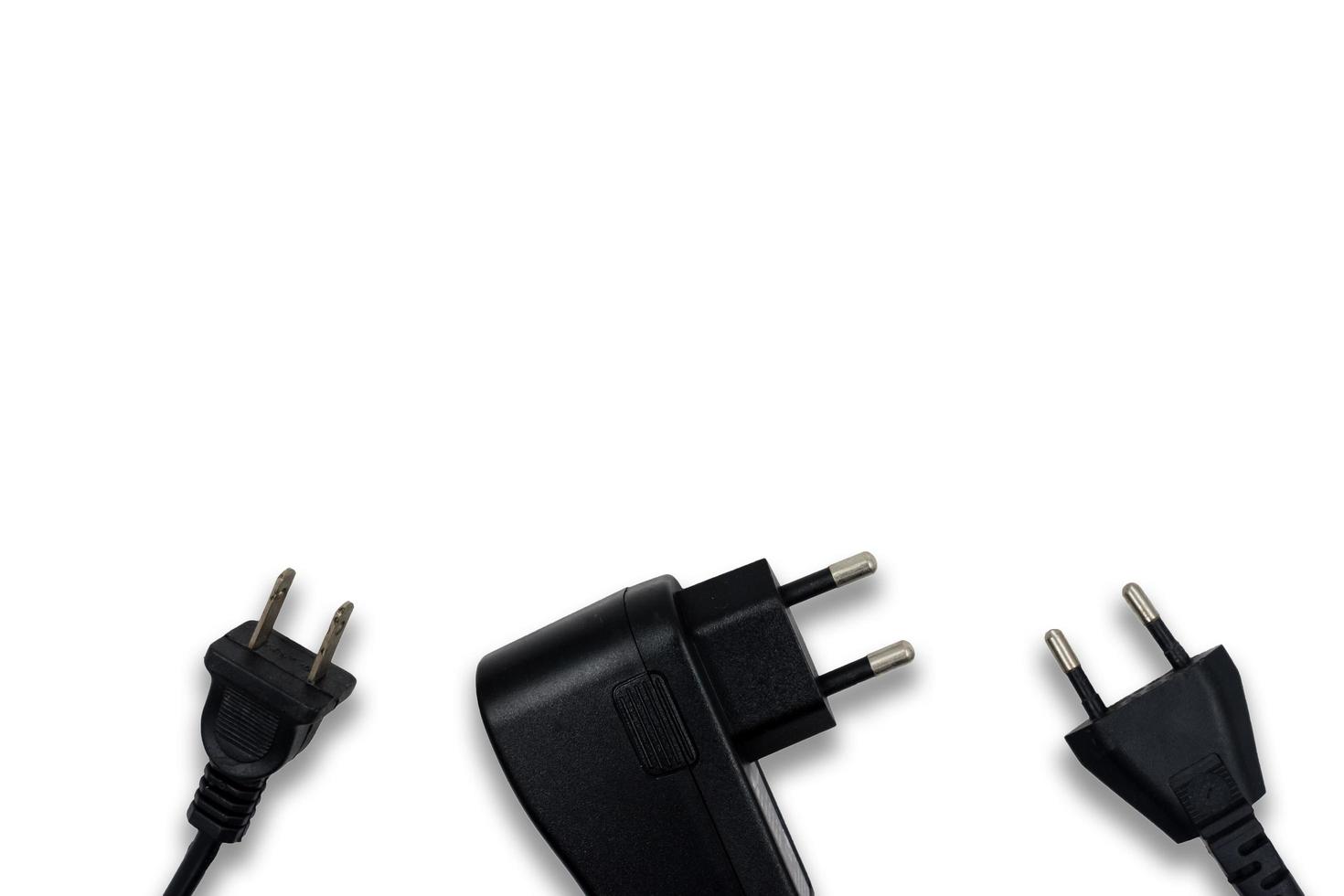 Electric plugs on white background. photo