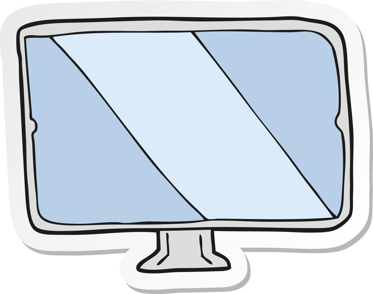 sticker of a cartoon screen vector
