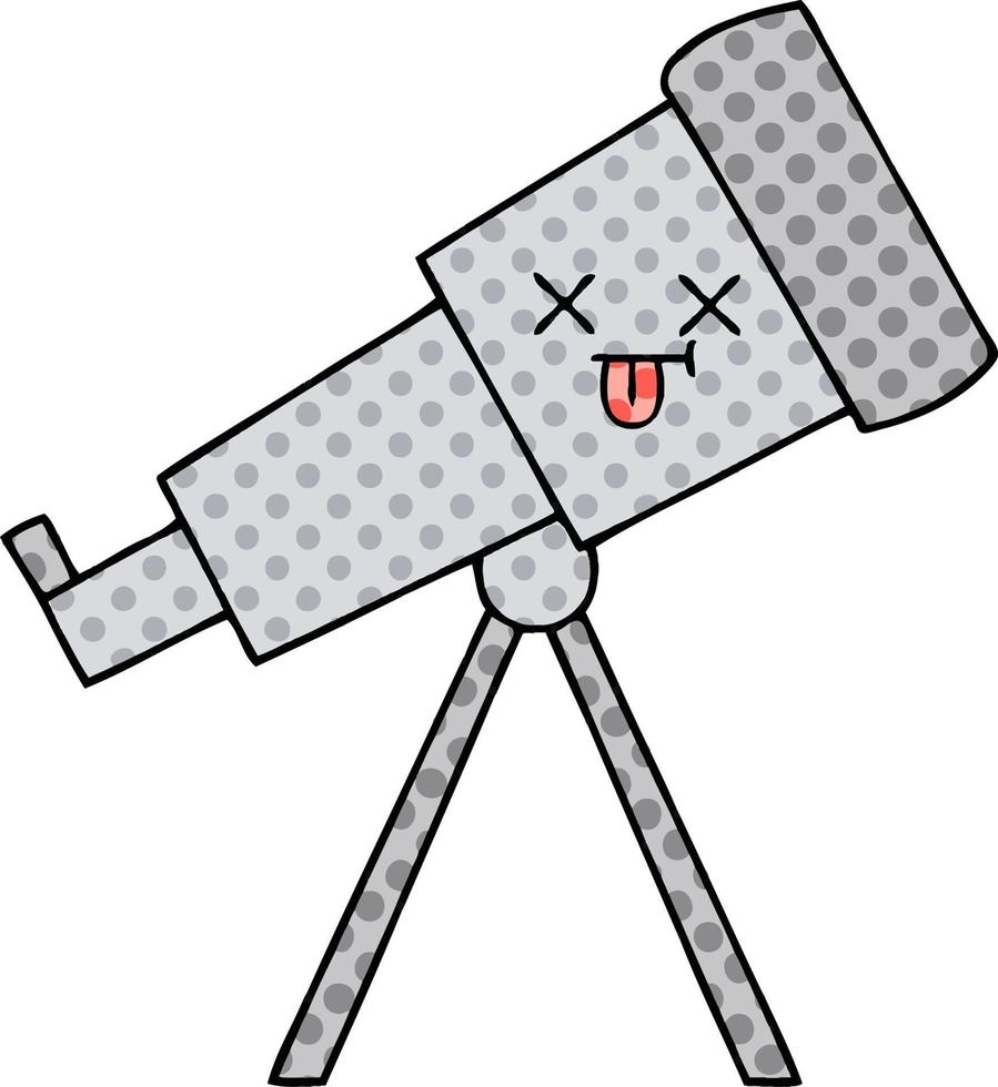 comic book style cartoon telescope vector