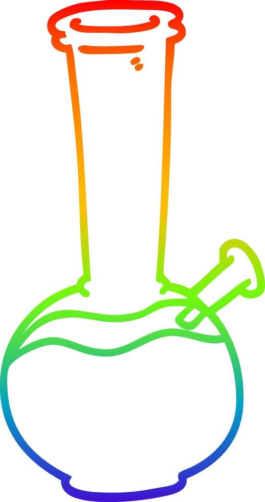 rainbow gradient line drawing cartoon bong vector
