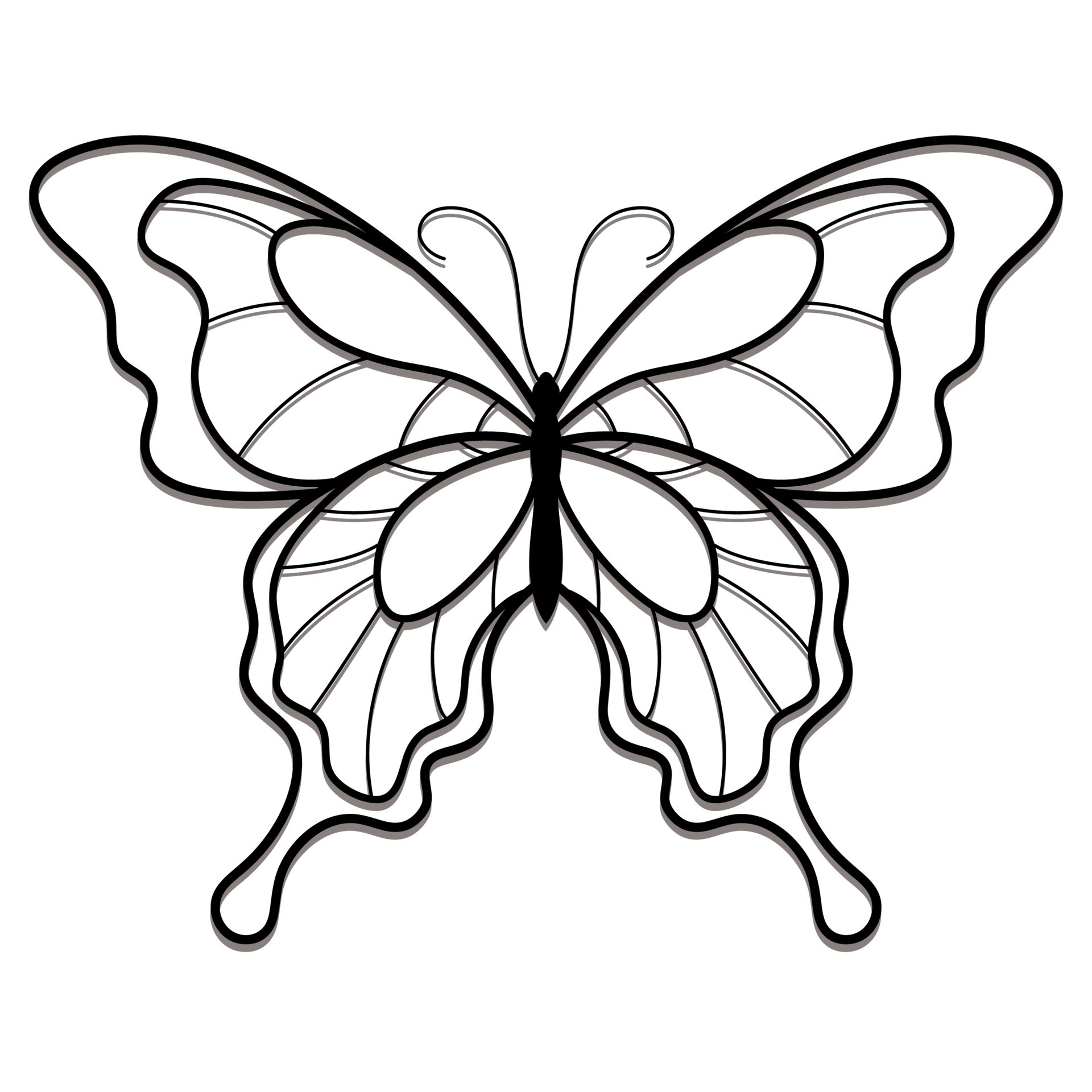 conjunto de contorno dibujos de mariposas plantillas para colorante,  aislado en blanco antecedentes. colorante libro para niños. nosotros  dibujar con niños. vector ilustración 22956713 Vector en Vecteezy