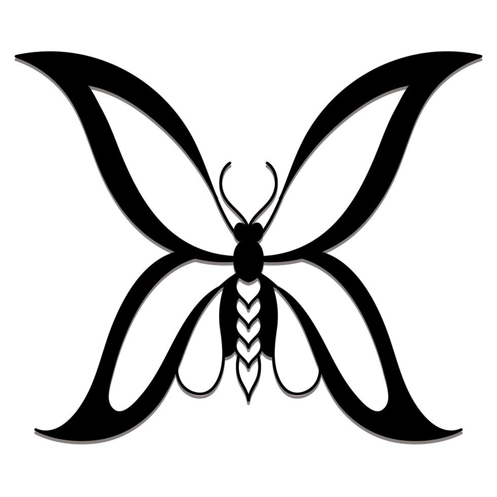 dibujo de contorno de mariposa para niños vector