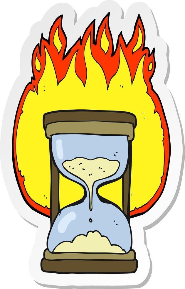 sticker of a cartoon time running out vector
