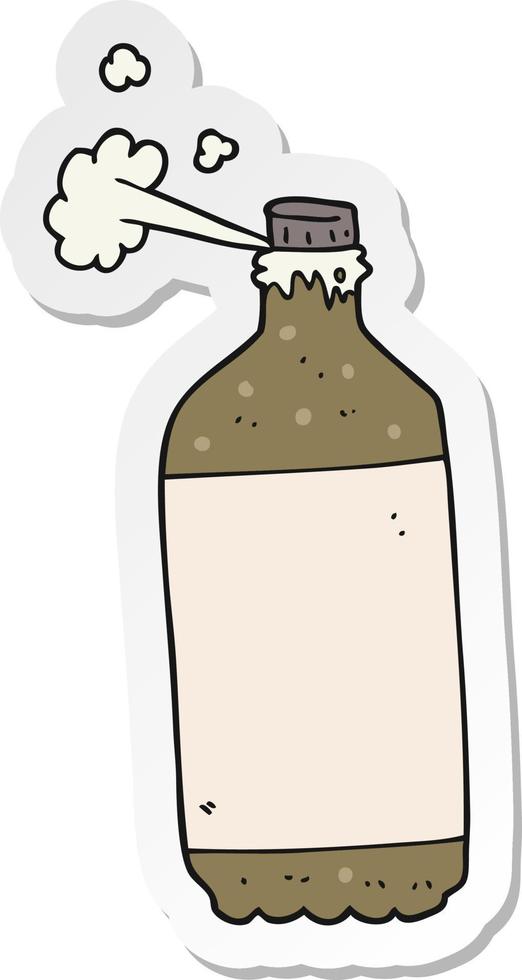 sticker of a cartoon fizzing cola vector