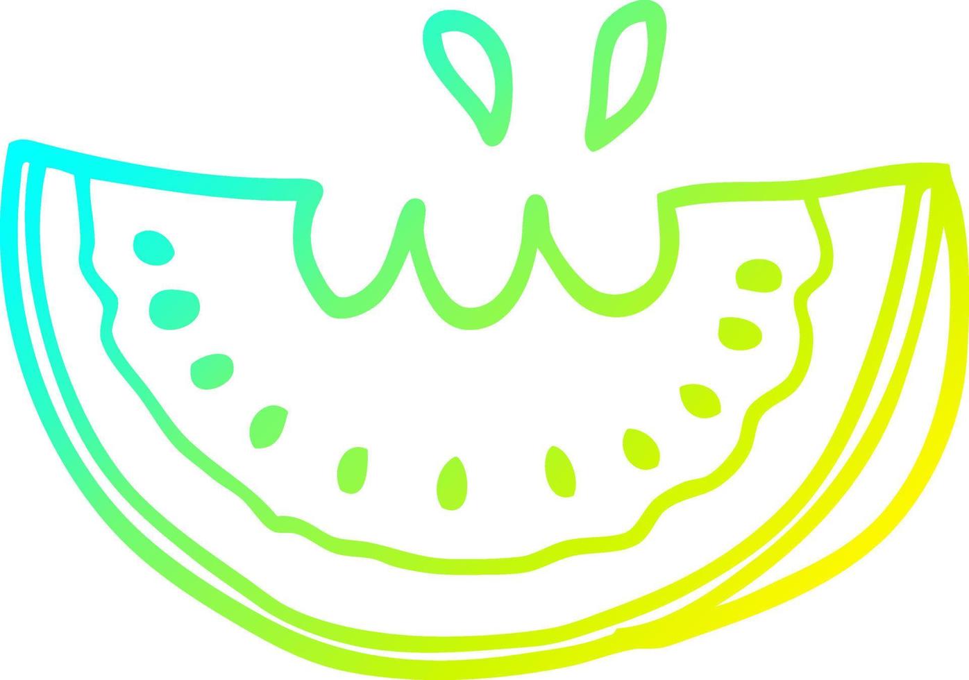 cold gradient line drawing cartoon watermelon vector
