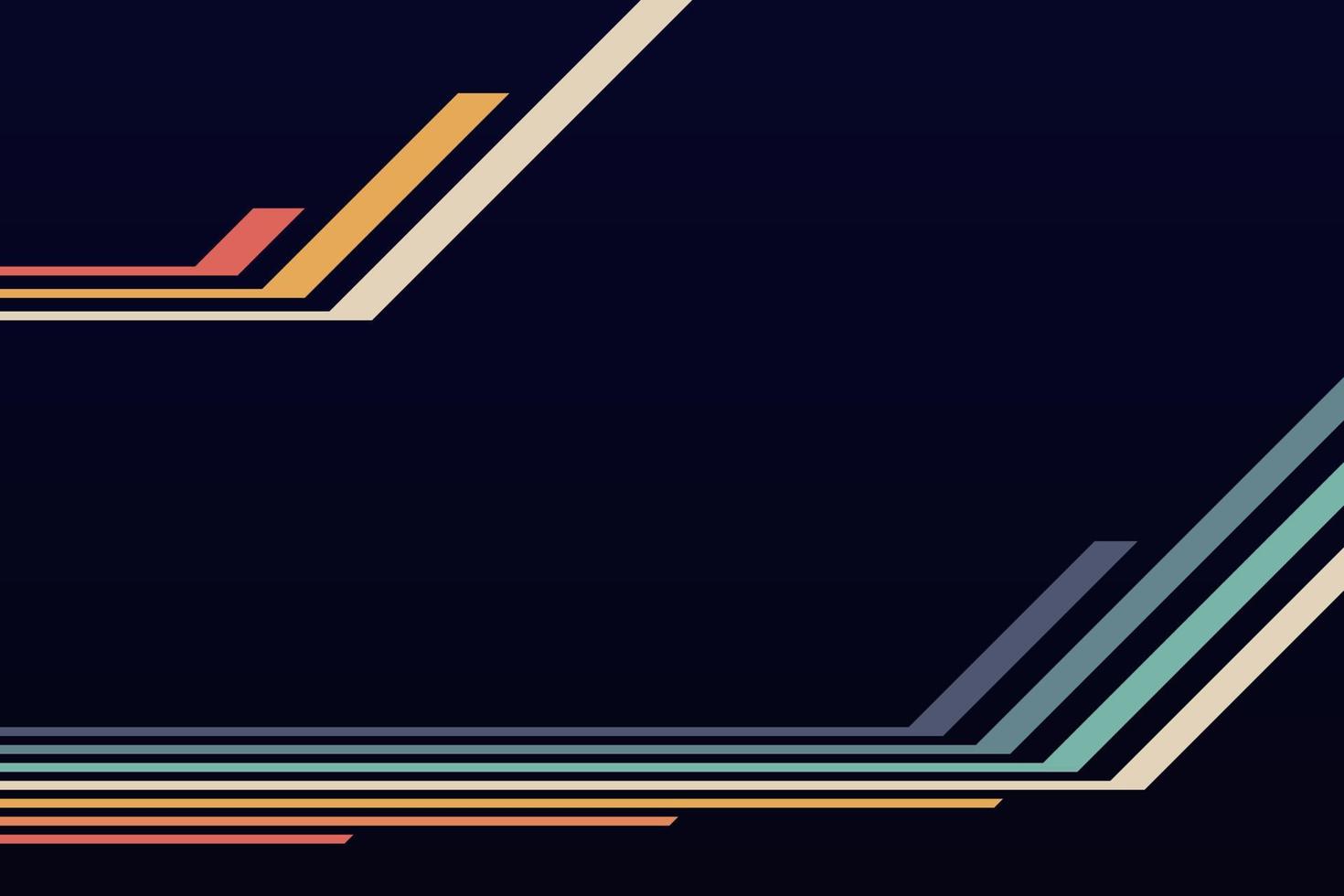 líneas de rayas coloridas simples abstractas en estilo retro vector