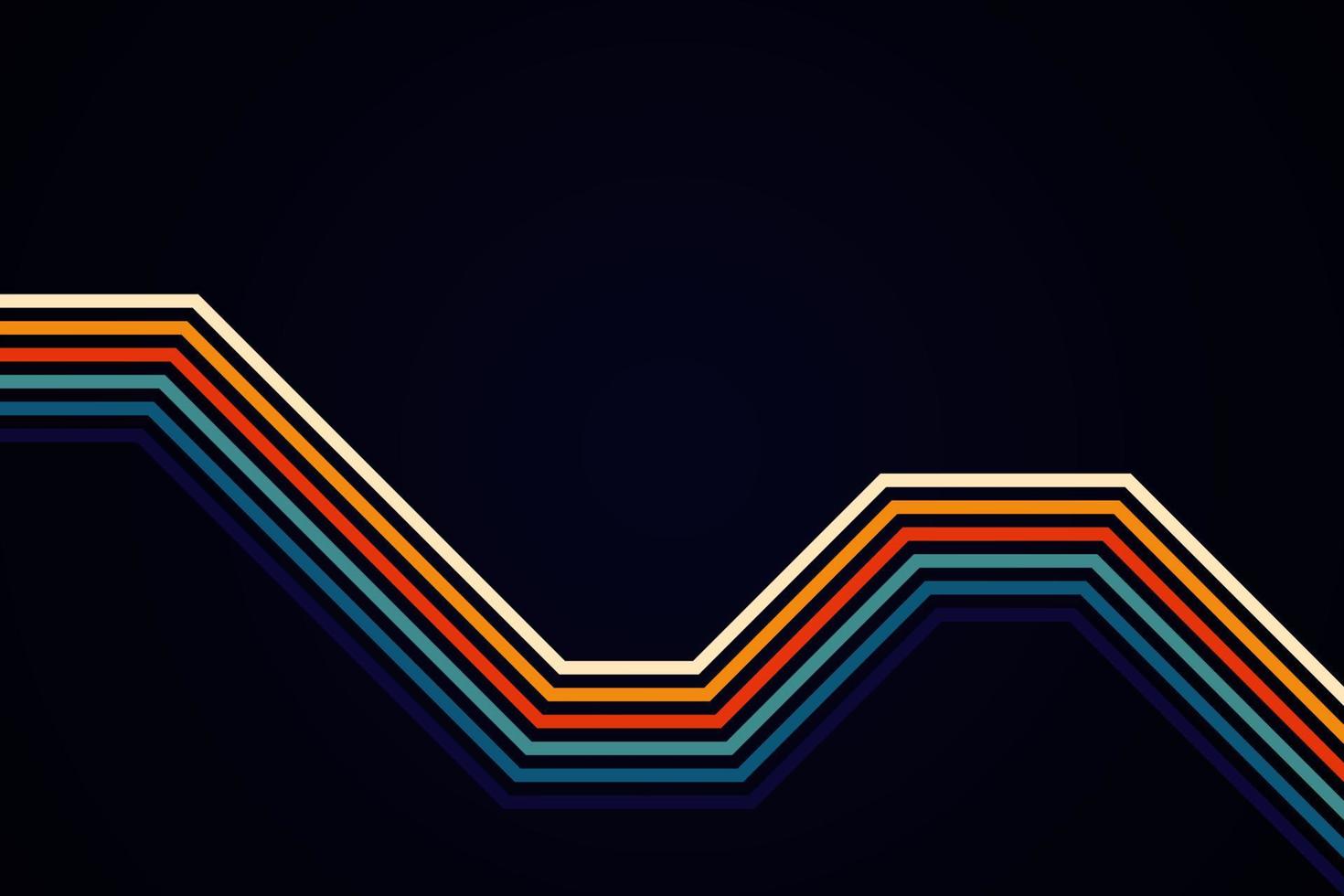 líneas de rayas coloridas simples abstractas en estilo retro vector