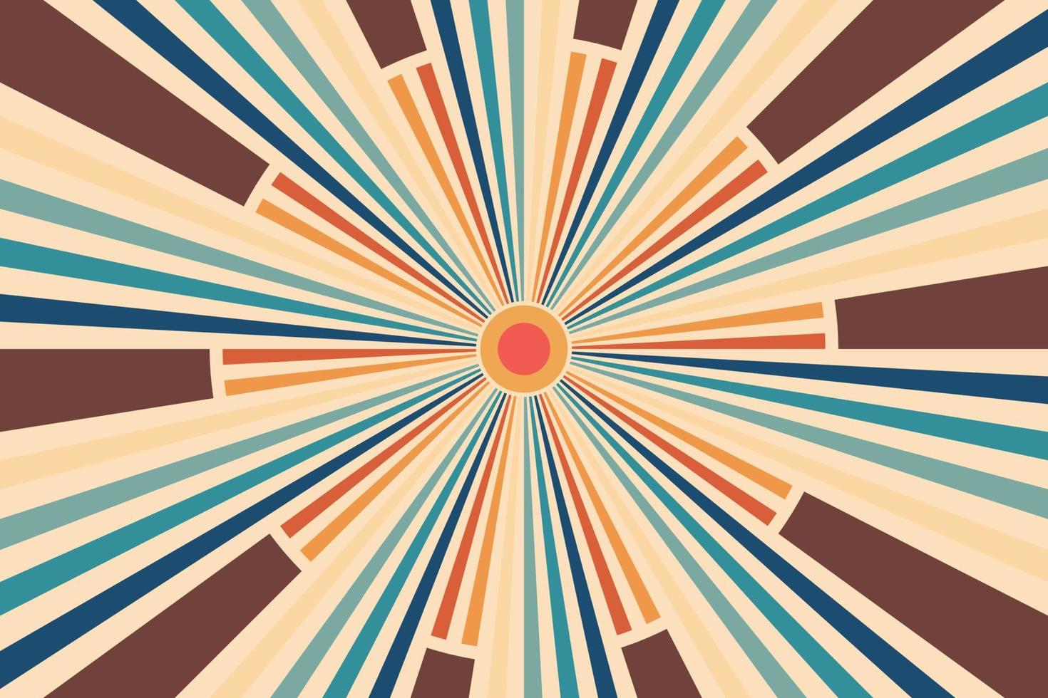 abstract sunburst sun ray retro background vector