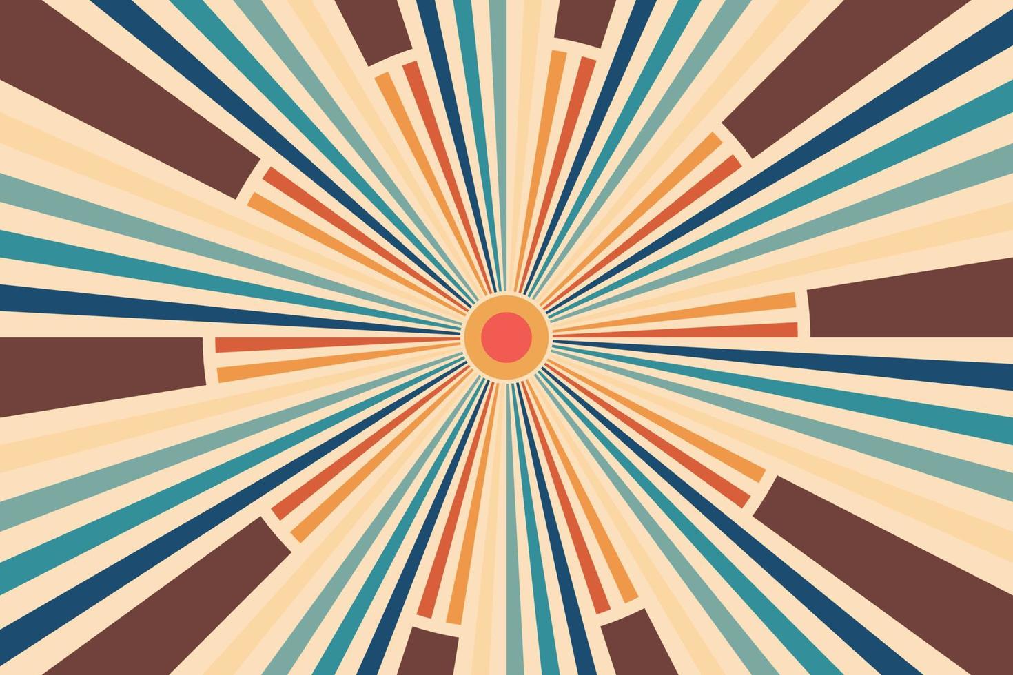 abstract sunburst sun ray retro background vector