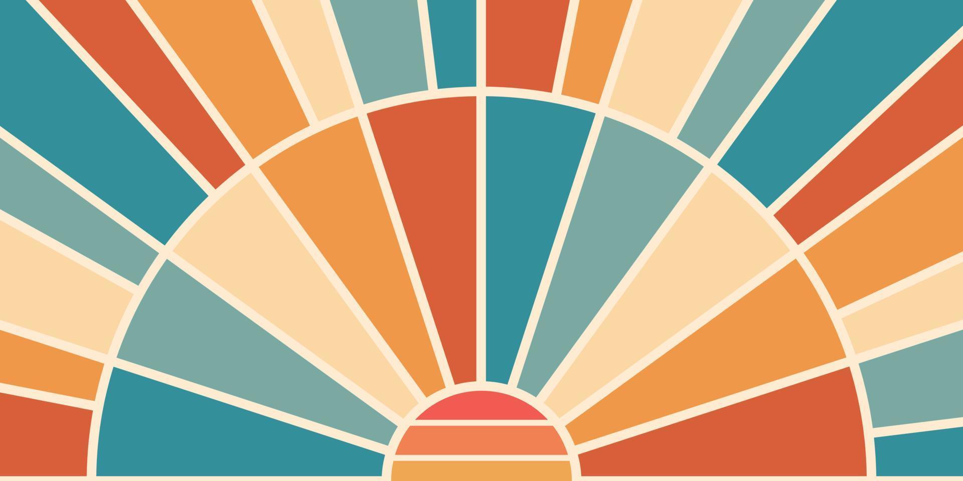 abstract sunburst sun ray retro background vector