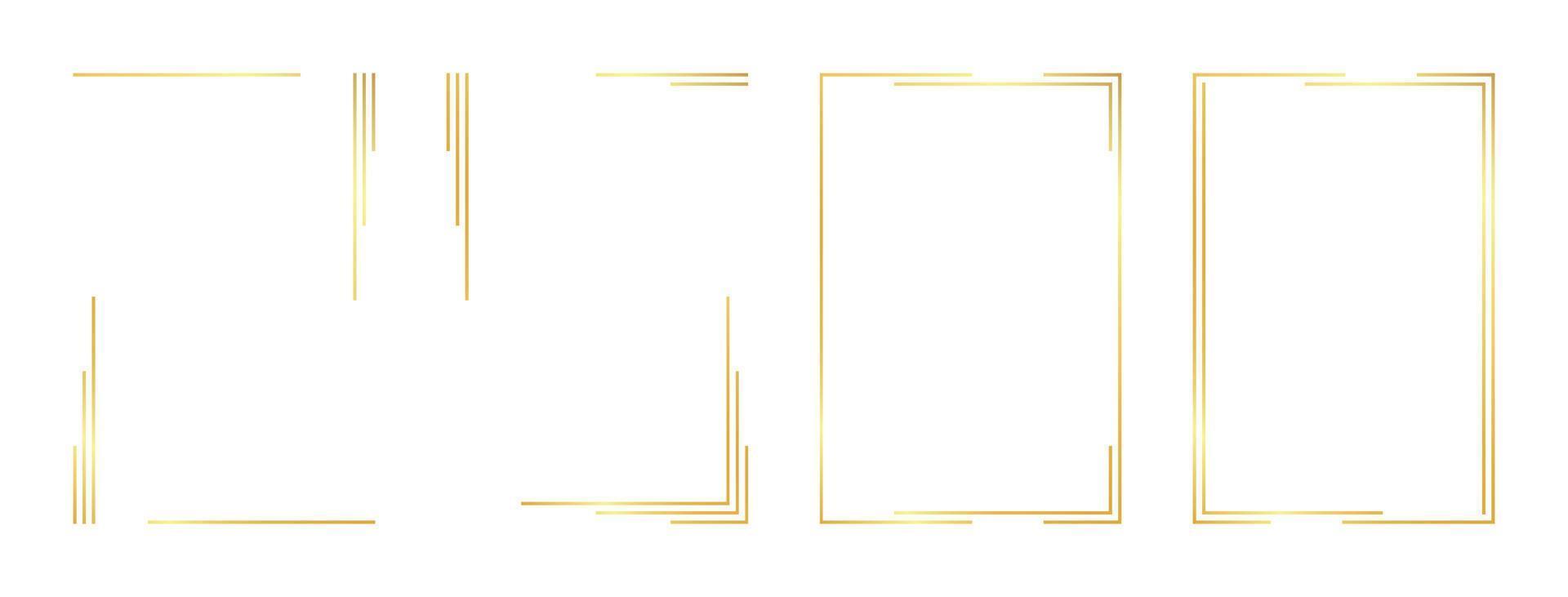 marco dorado rectangular vector