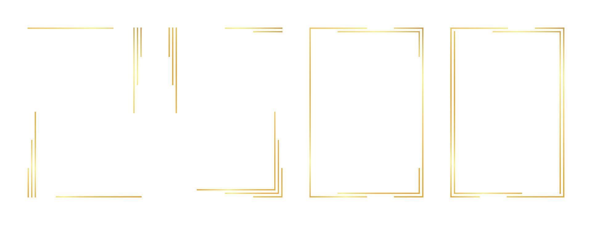 rectangle gold frame vector