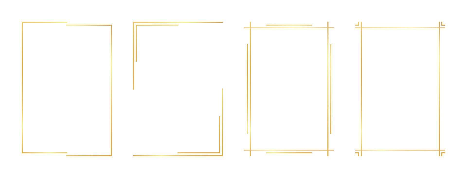 rectangle gold frame vector