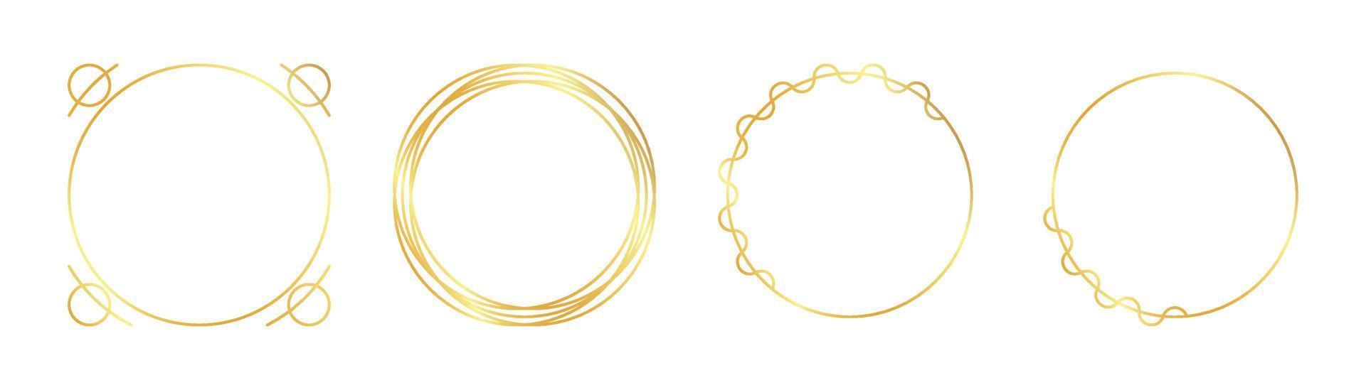 circle gold frame vector