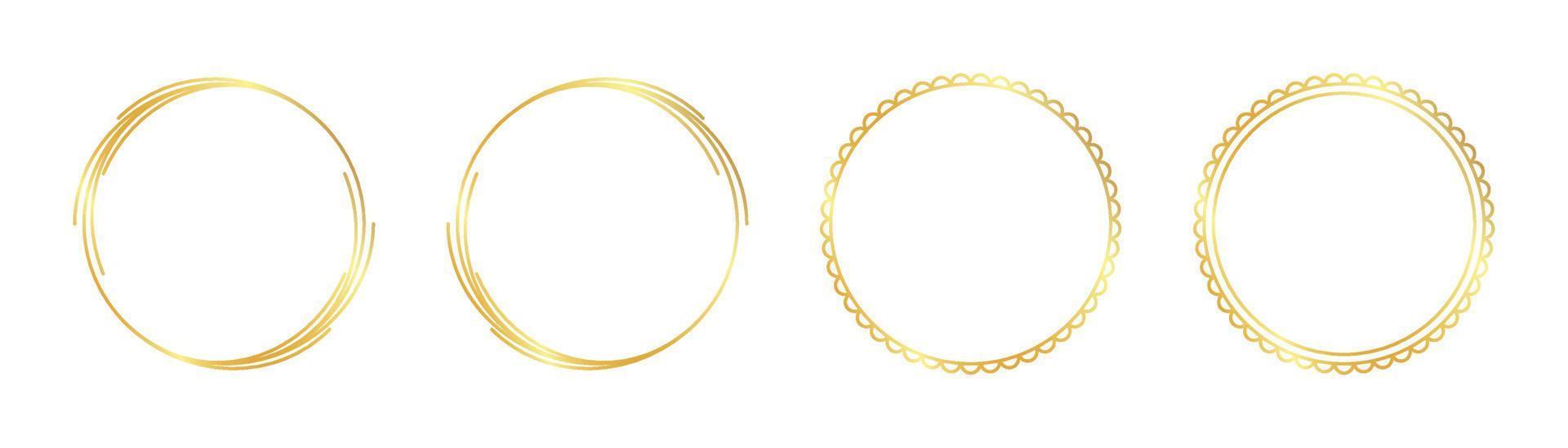 circle gold frame vector