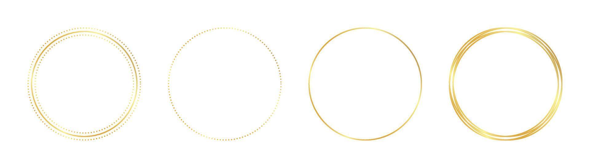 marco dorado circular vector