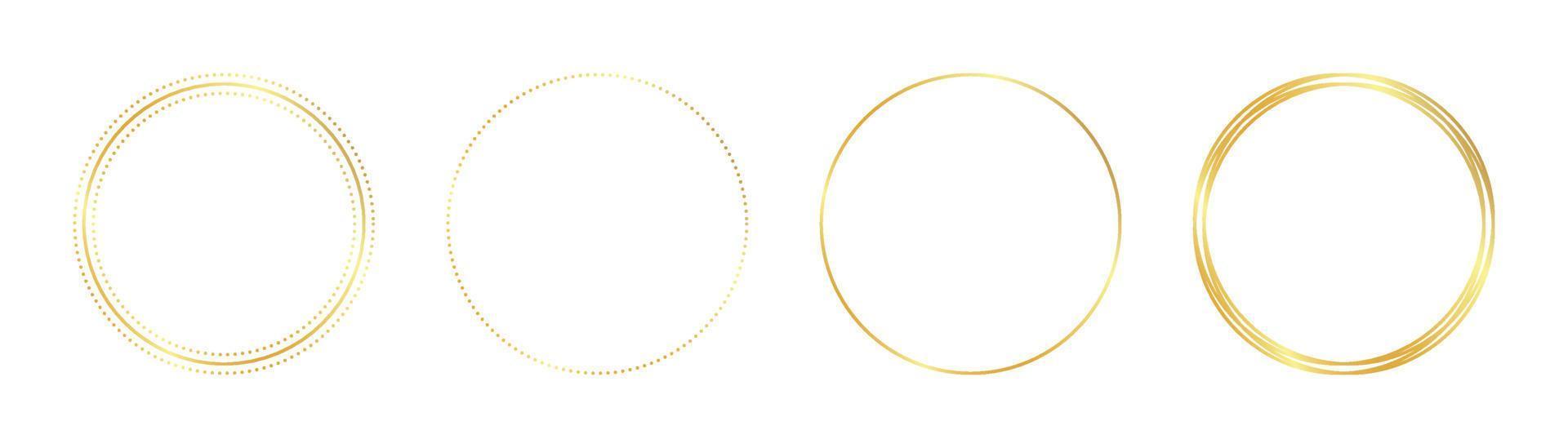 circle gold frame vector