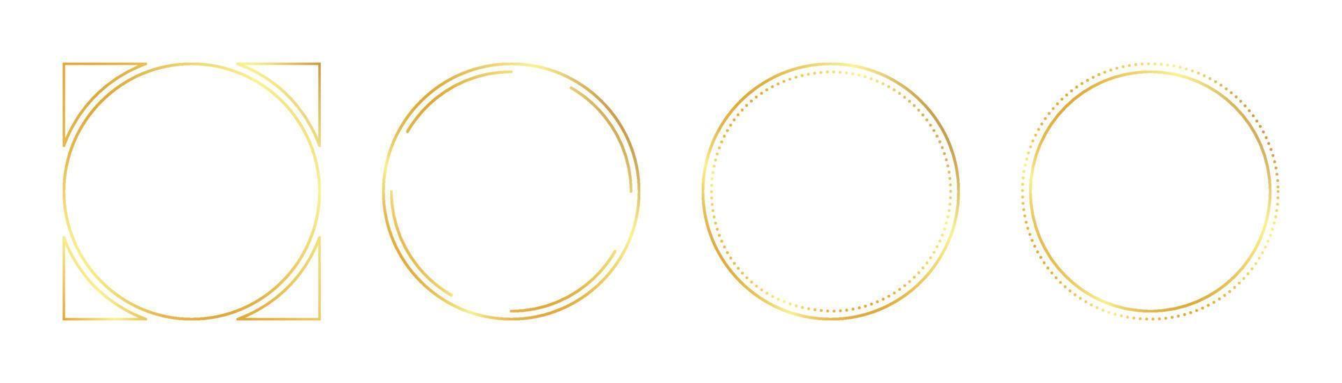 circle gold frame vector